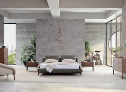 Schlafzimmer Komplett Set Bett 2x Nachttische Kommode Schrank Modern